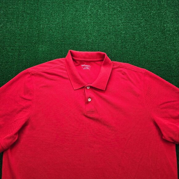 Untuckit Polo Shirt Mens 2XL‎ Red Short Sleeve Golf Preppy Summer Casual Cotton - Picture 2 of 8